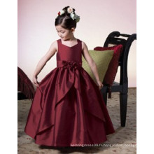 Lovely Flower Girl Dress avec un prix bas ou une robe de balle pleine longueur, une robe de fille à fleurs ou une robe Elsa congelée, un vêtement enfant en gros